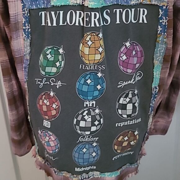 Handmade Vintage Upcycled Kantha & Flannel Shacket - TAYLOR ERAS TOUR - Picture 8 of 11